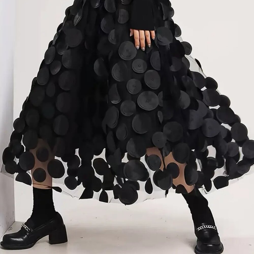 NEW! BOHO A Line TULLE Circles SKIRT SZ M